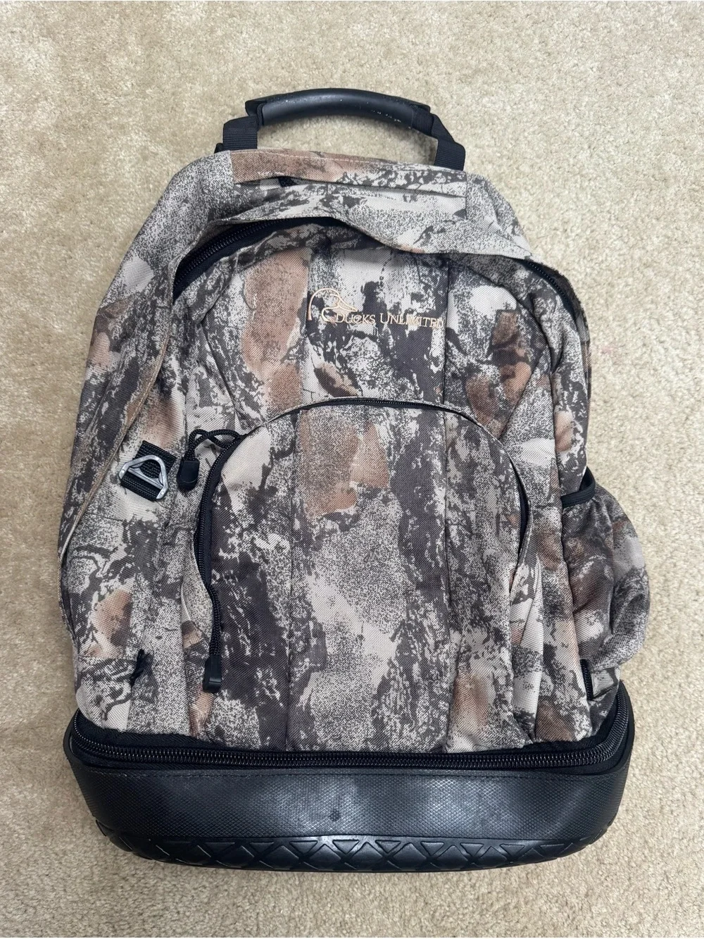 Ducks Unlimited Camo Backpack with Black Base